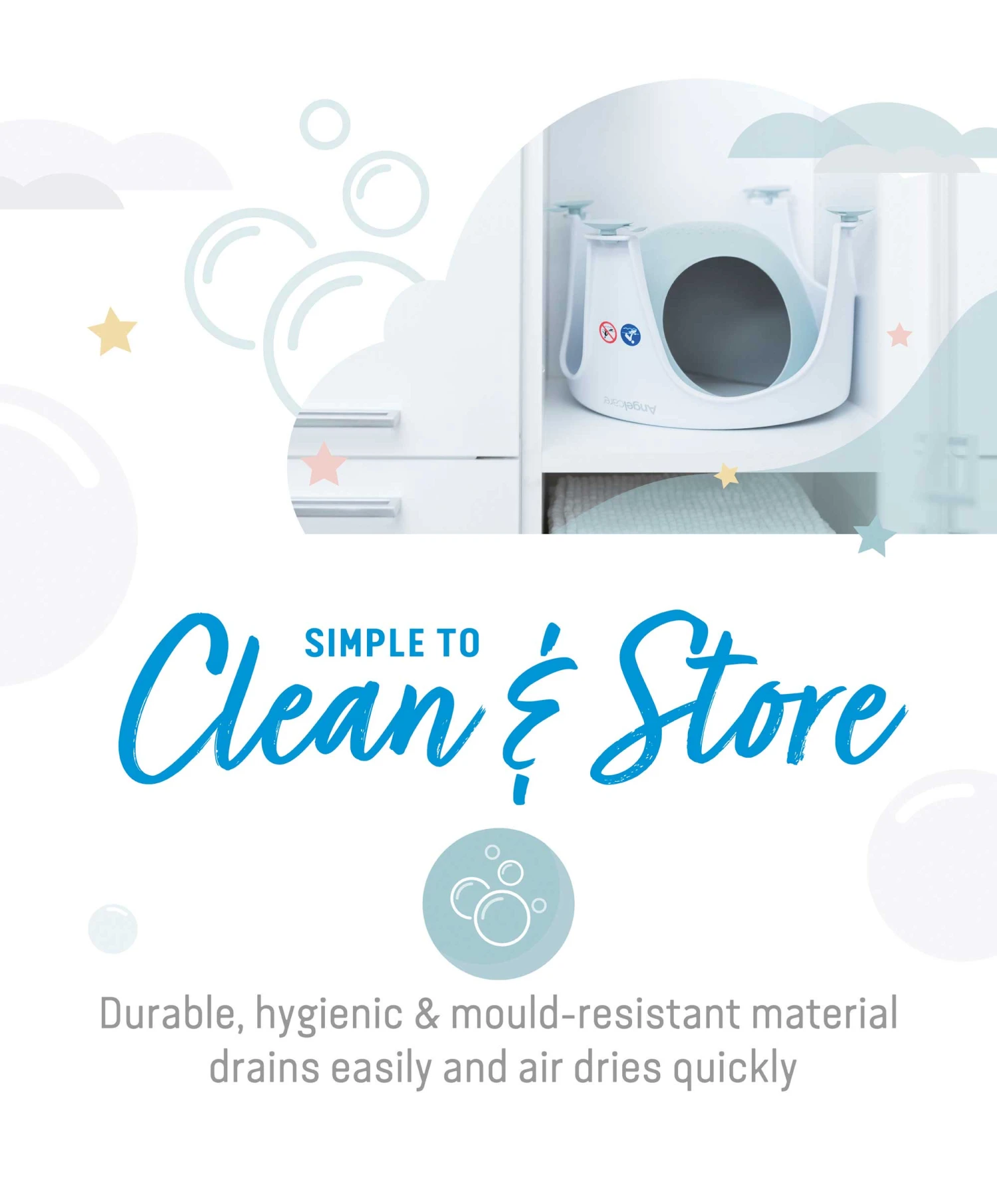 Angelcare Aqua Soft Touch Baby Bath Seat - Blue 7 Angelcare Aqua Soft Touch Baby Bath Seat - Blue - Image 5