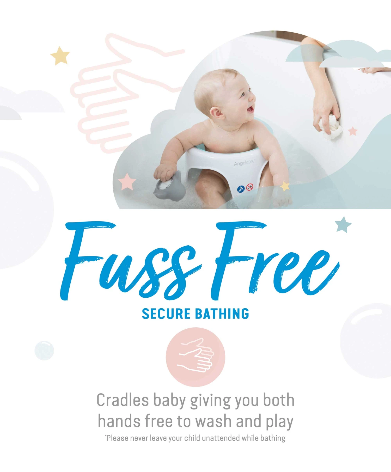 Angelcare Aqua Soft Touch Baby Bath Seat - Blue 4 Angelcare Aqua Soft Touch Baby Bath Seat - Blue - Image 2