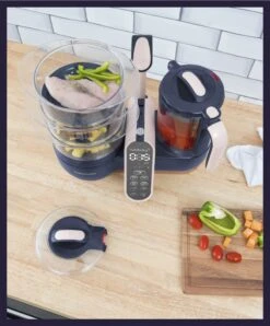 Babymoov Nutribaby+ XL 6-in-1 Baby Food Processor - Blue & Rose Gold -Baby Product babymoov babymoov nutribaby xl 6 in 1 baby food processor blue rose gold 32882927272096