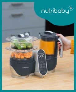 BabyMoov Nutribaby+ 6-in-1 Baby Food Processor - Grey -Baby Product babymoov nutribaby 6 in 1 baby food processor grey 32517432803488