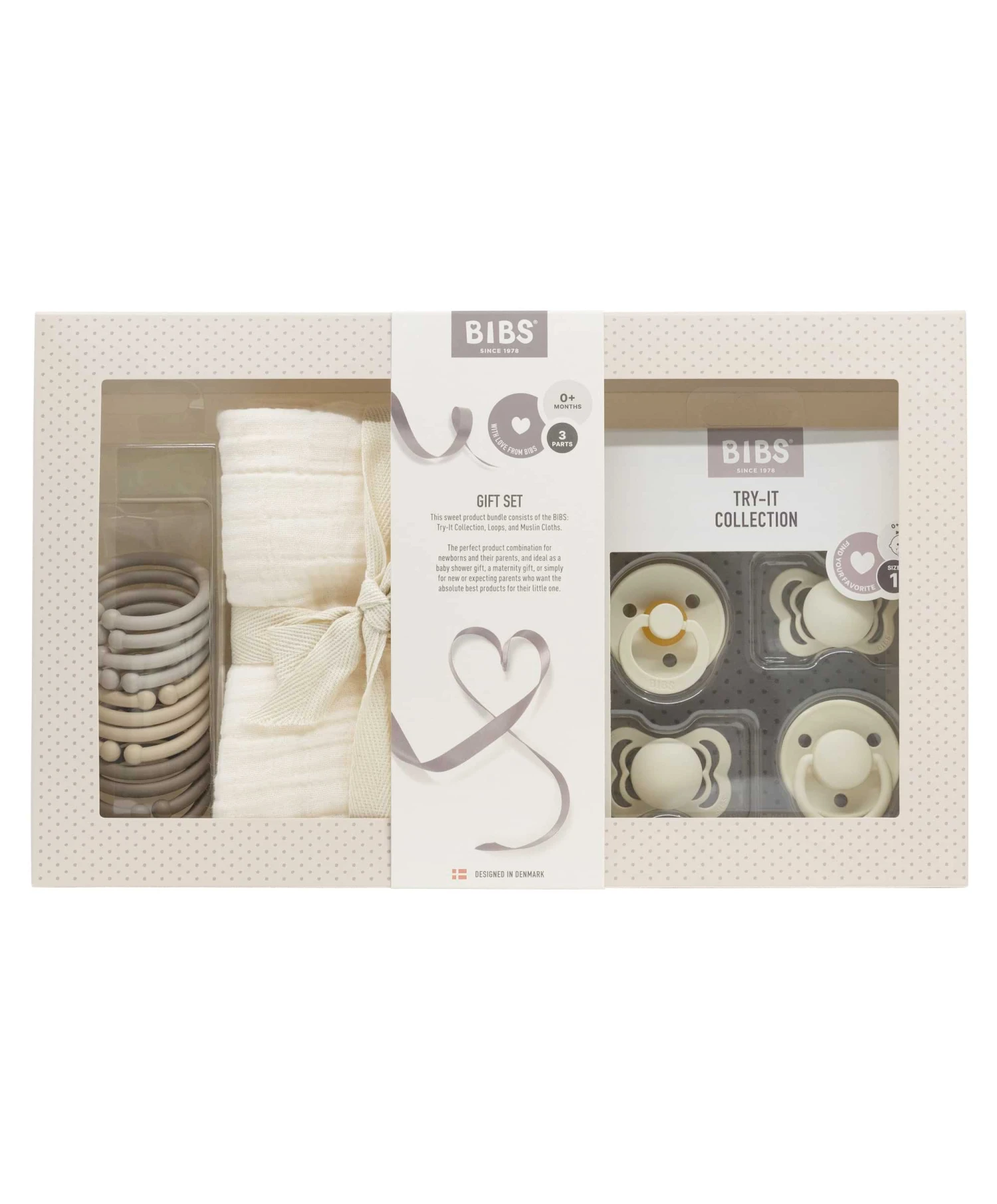 BIBS Dummies & Muslins Newborn Gift Set 3 BIBS Dummies & Muslins Newborn Gift Set