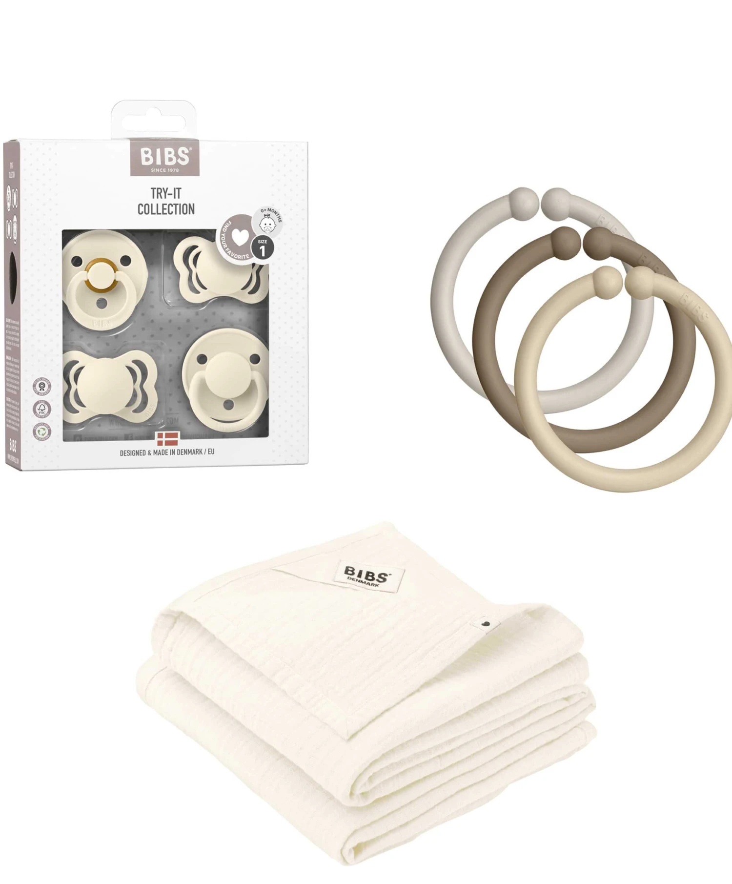 BIBS Dummies & Muslins Newborn Gift Set 4 BIBS Dummies & Muslins Newborn Gift Set - Image 2