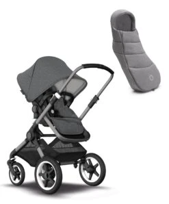 Bugaboo Fox 3 Complete Pushchair & Footmuff Bundle - Graphite/Grey Melange