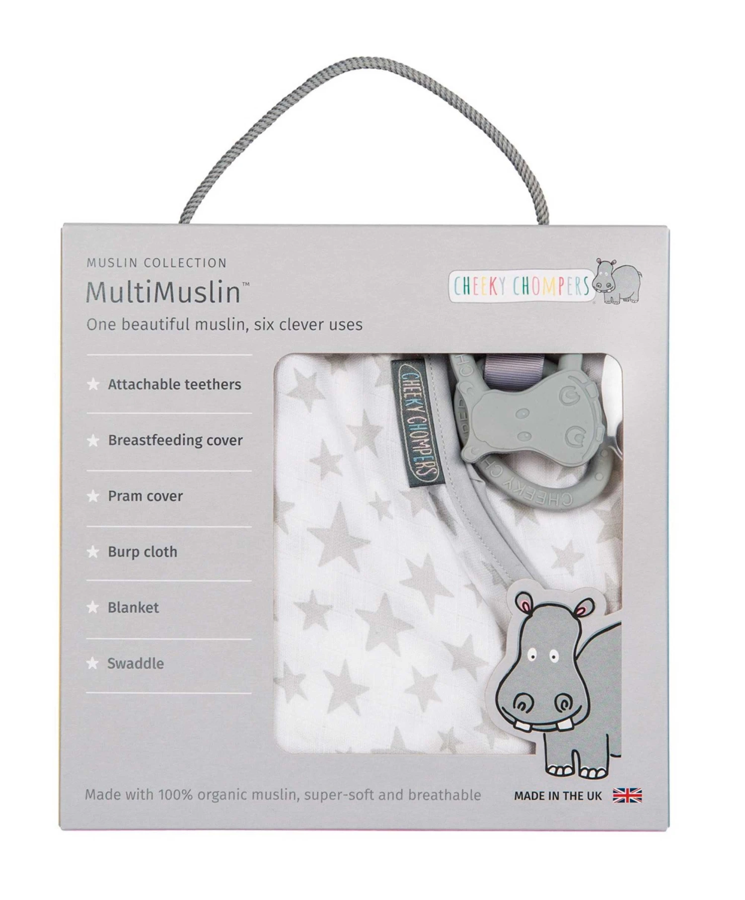 Cheeky Chompers 6-in-1 Multimuslin - Silver Stars 12 Cheeky Chompers 6-in-1 Multimuslin - Silver Stars - Image 10