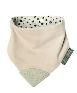 Neckerchew Teething Dribble Bib - Leopard Spot -Baby Product cheeky chompers neckerchew teething dribble bib leopard spot 33303488200864