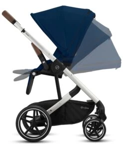 Cybex Balios S Lux Pushchair - Navy Blue/Silver Frame -Baby Product cybex pushchairs balios s lux pushchair in navy blue and silver frame 49920880247125