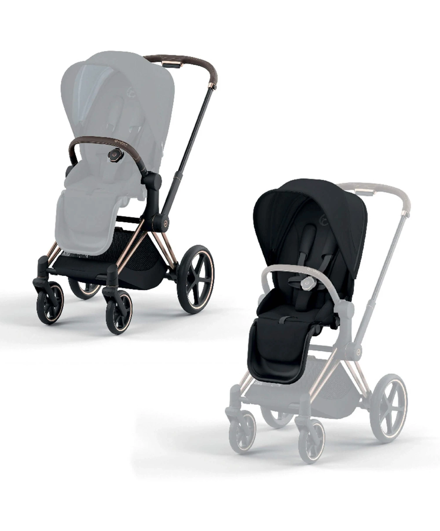Cybex Priam Pushchair - Rose Gold / Sepia Black 4 Cybex Priam Pushchair - Rose Gold / Sepia Black - Image 2