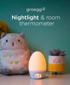Tommee Tippee Gro Egg 2 Nursery Room Thermometer & Night Light - White -Baby Product gro night lights tommee tippee gro egg 2 nursery room thermometer night light white 51872210747733