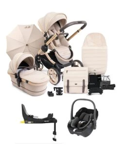 ICandy Peach 7 Complete Pushchair Bundle With Maxi-Cosi Pebble 360 Car Seat & Base - Biscotti