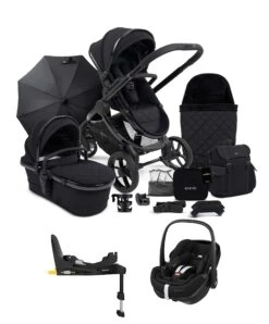 ICandy Designer Collection Cerium - Pushchair Bundle With Maxi-Cosi Pebble 360 Pro Car Seat - Black