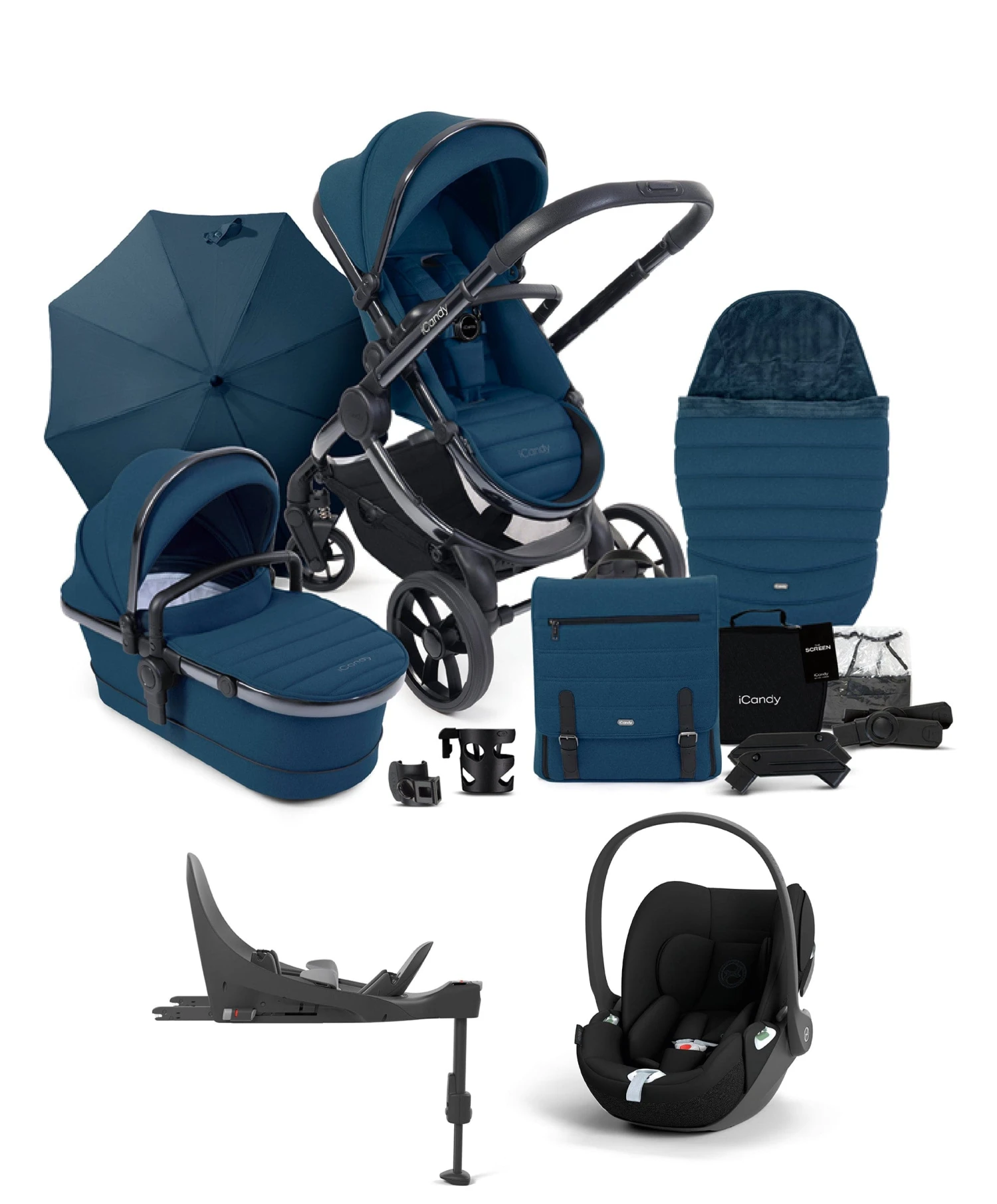 ICandy Peach 7 Complete Pushchair Bundle With Cybex Cloud T Car Seat & Base - Cobalt Blue 3 ICandy Peach 7 Complete Pushchair Bundle With Cybex Cloud T Car Seat & Base - Cobalt Blue