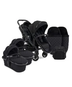 ICandy Peach 7 Designer Collection Cerium - Twin Pushchair Bundle - Black