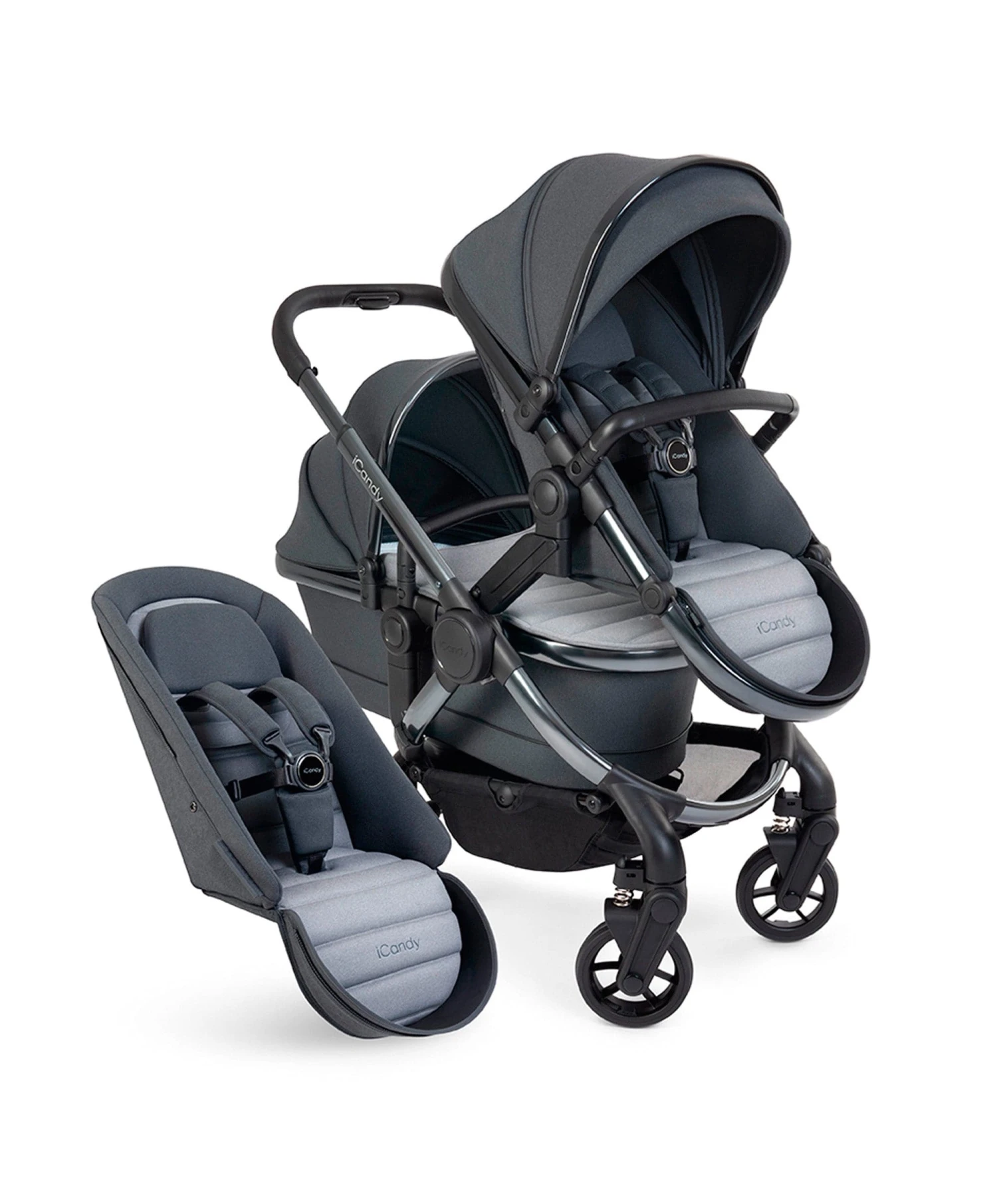 ICandy Peach 7 Double Pushchair Bundle - Truffle 3 ICandy Peach 7 Double Pushchair Bundle - Truffle