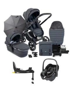 ICandy Peach 7 Complete Pushchair Bundle With Maxi-Cosi Pebble 360 Car Seat & Base - Dark Grey