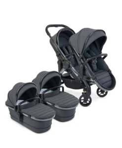 ICandy Peach 7 Twin Pushchair Bundle - Dark Grey