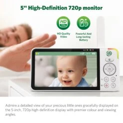 LeapFrog LF915HD 5" Video Baby Monitor With Colour Night Vision - White 24 LeapFrog LF915HD 5" Video Baby Monitor With Colour Night Vision - White -Baby Product leapfrog baby monitors leapfrog lf915hd 5 video baby monitor with colour night vision white 32945097605280