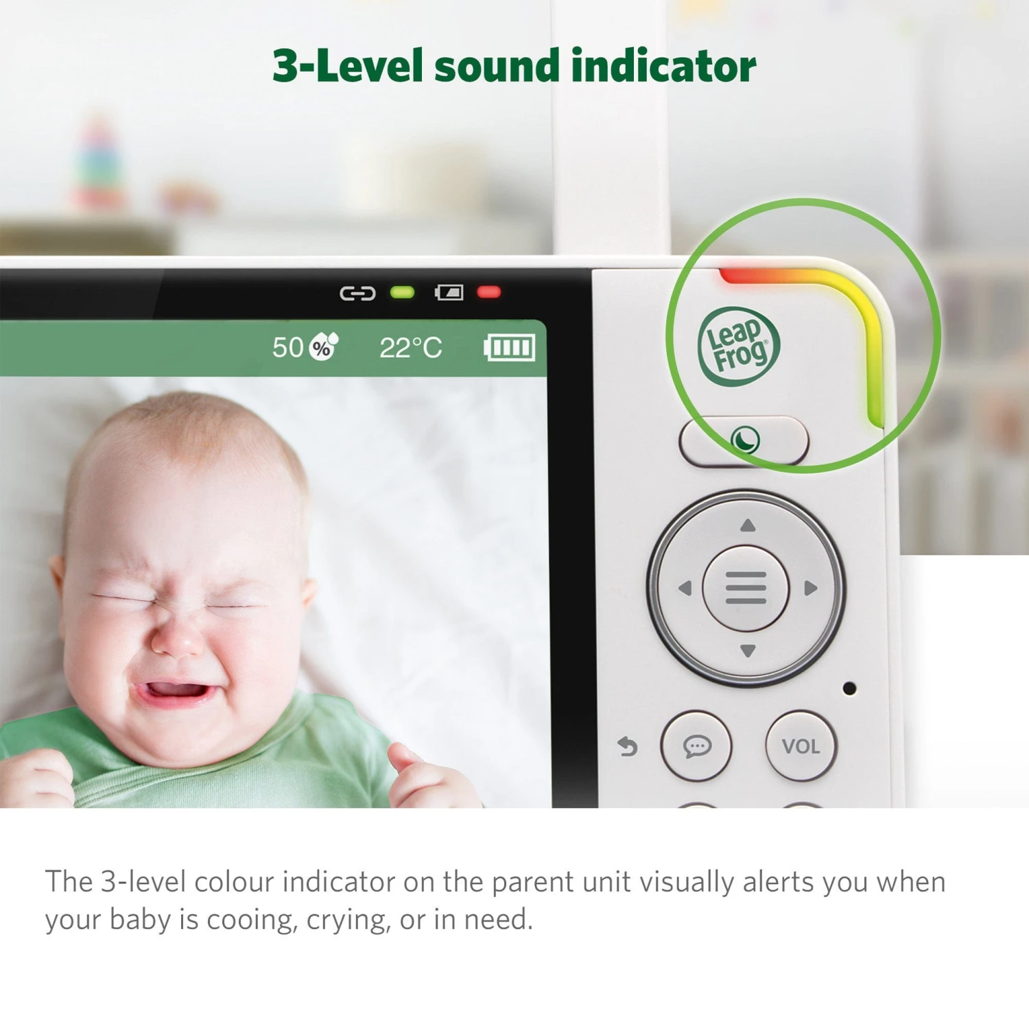 LeapFrog LF915HD 5" Video Baby Monitor With Colour Night Vision - White 18 LeapFrog LF915HD 5" Video Baby Monitor With Colour Night Vision - White - Image 16