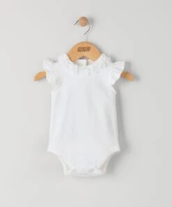 Mamas & Papas White Floral Collar Bodysuit