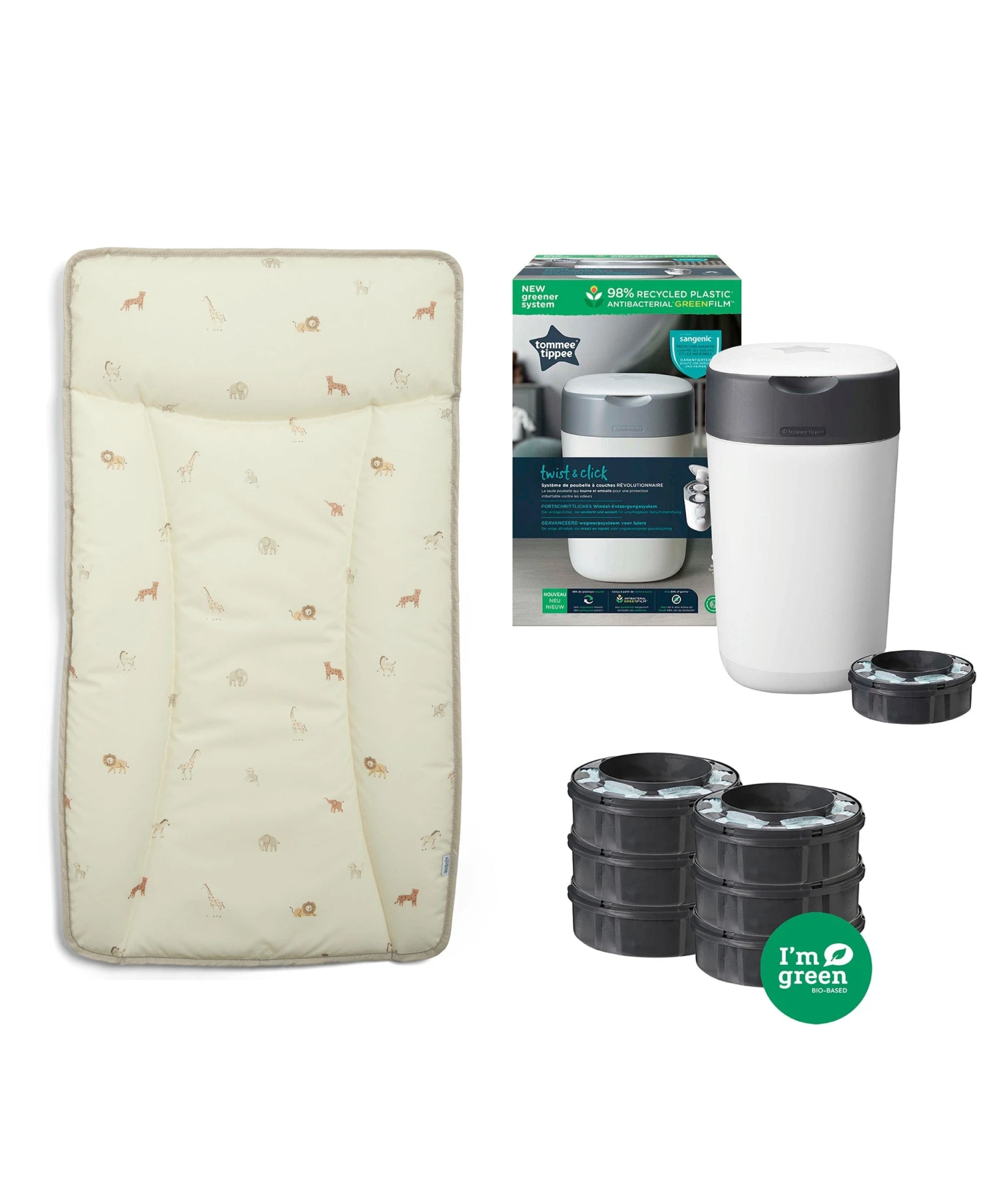 Mamas & Papas Born To Be Wild Changing Mat Bundle With Tommee Tippee Nappy Bin & Cassettes 3 Mamas & Papas Born To Be Wild Changing Mat Bundle With Tommee Tippee Nappy Bin & Cassettes