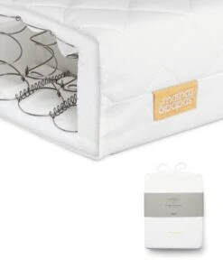 Mamas & Papas Essential Spring Cotbed Mattress & Cotbed Fitted Sheets (Pack Of 2) Bundle