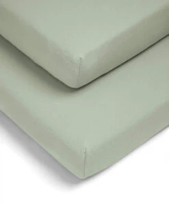 Mamas & Papas Cotton Essentials Cotbed Fitted Sheets (2 Pack) - Sage