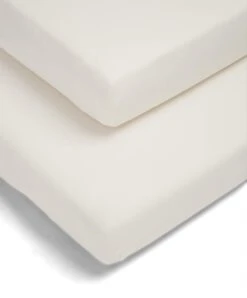 Mamas & Papas Cotton Essentials Moses Basket Fitted Sheets (2 Pack) - Cream