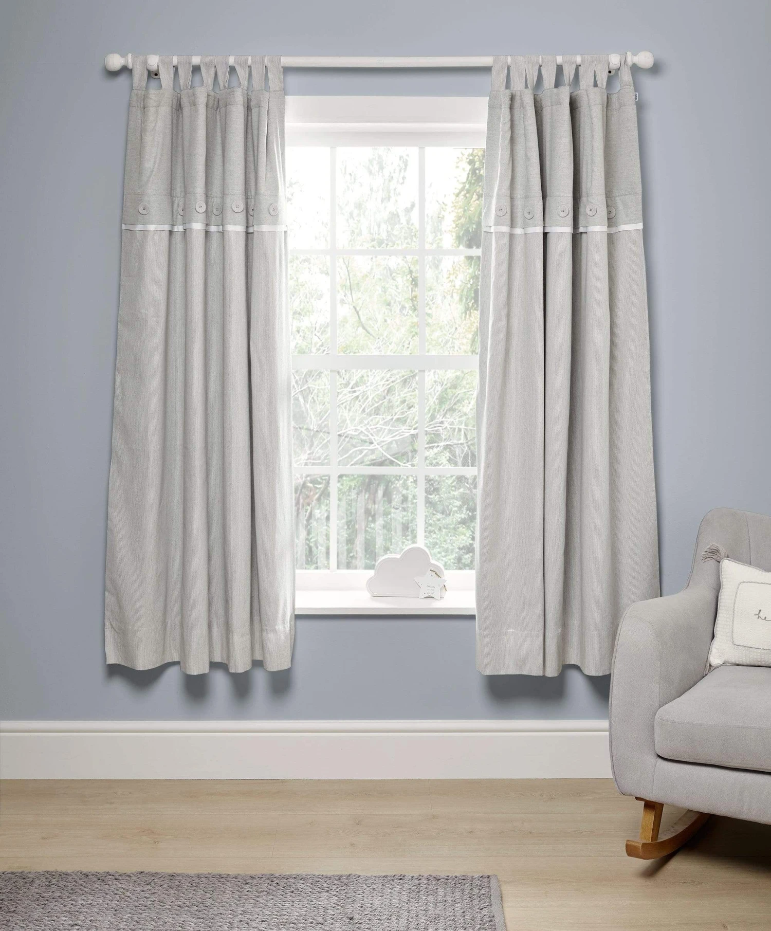 Mamas & Papas Welcome To The World Curtains (132 X 160) - Grey 3 Mamas & Papas Welcome To The World Curtains (132 X 160) - Grey