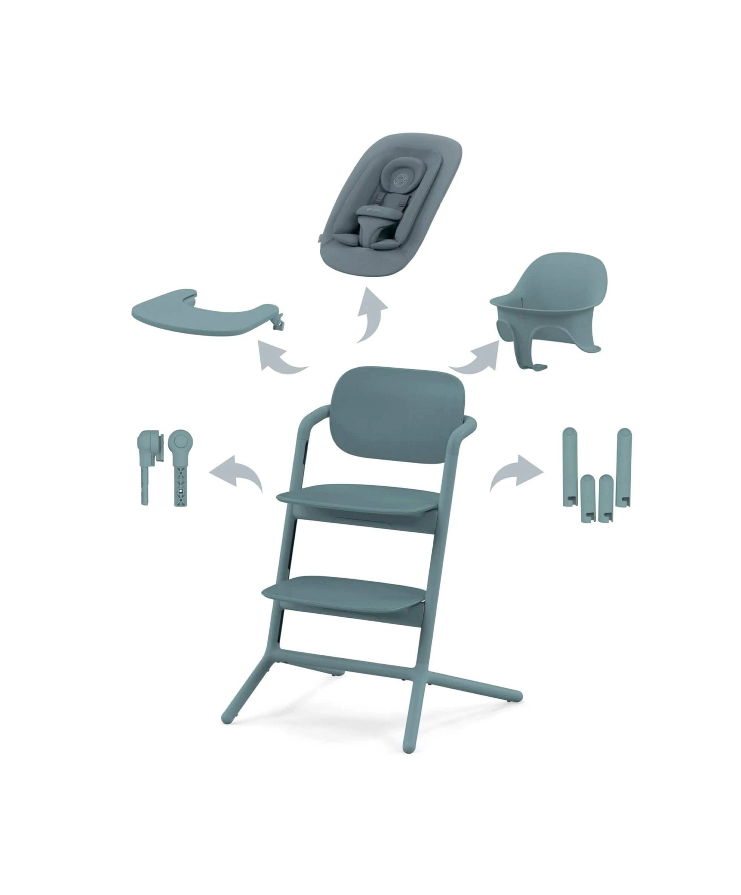 Cybex LEMO 4-in-1 Highchair Set - Stone Blue 3 Cybex LEMO 4-in-1 Highchair Set - Stone Blue