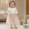 Mamas & Papas Sequin Ballerina Dress - Cream