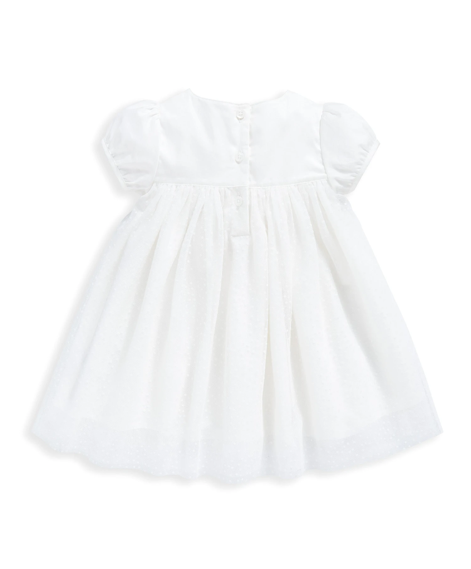 Mamas & Papas White Flock Spot Mesh Dress 6 Mamas & Papas White Flock Spot Mesh Dress - Image 4