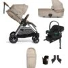 Mamas & Papas Flip XT³ Pushchair Bundle With Cybex Aton B2 Car Seat & Base (6 Pieces) - Biscuit