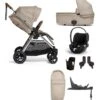 Mamas & Papas FlipXT³ Pushchair Bundle With Cybex Cloud T Car Seat & Base (7 Pieces) - Biscuit