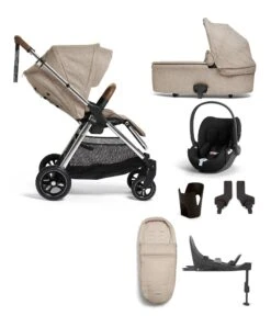 Mamas & Papas FlipXT³ Pushchair Bundle With Cybex Cloud T Car Seat & Base (7 Pieces) - Biscuit