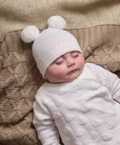 Mamas & Papas Knitted Pom Hat - White