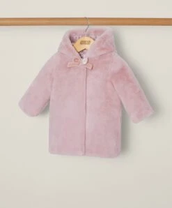 Mamas & Papas Pink Faux Fur Coat