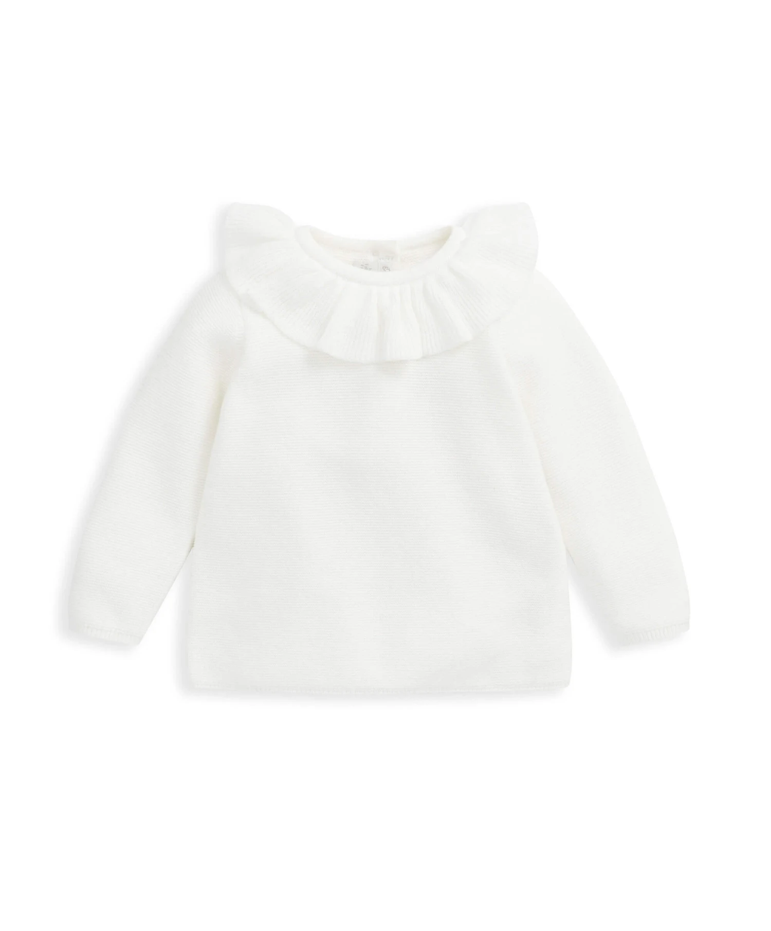 Mamas & Papas Frill Collar Jumper - Cream 4 Mamas & Papas Frill Collar Jumper - Cream - Image 2