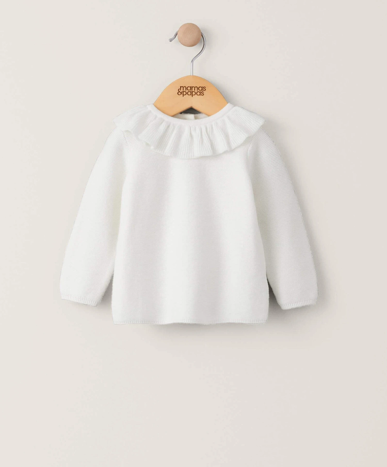 Mamas & Papas Frill Collar Jumper - Cream 3 Mamas & Papas Frill Collar Jumper - Cream