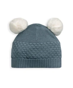 Mamas & Papas Knitted Pom Hat - Petrol Blue