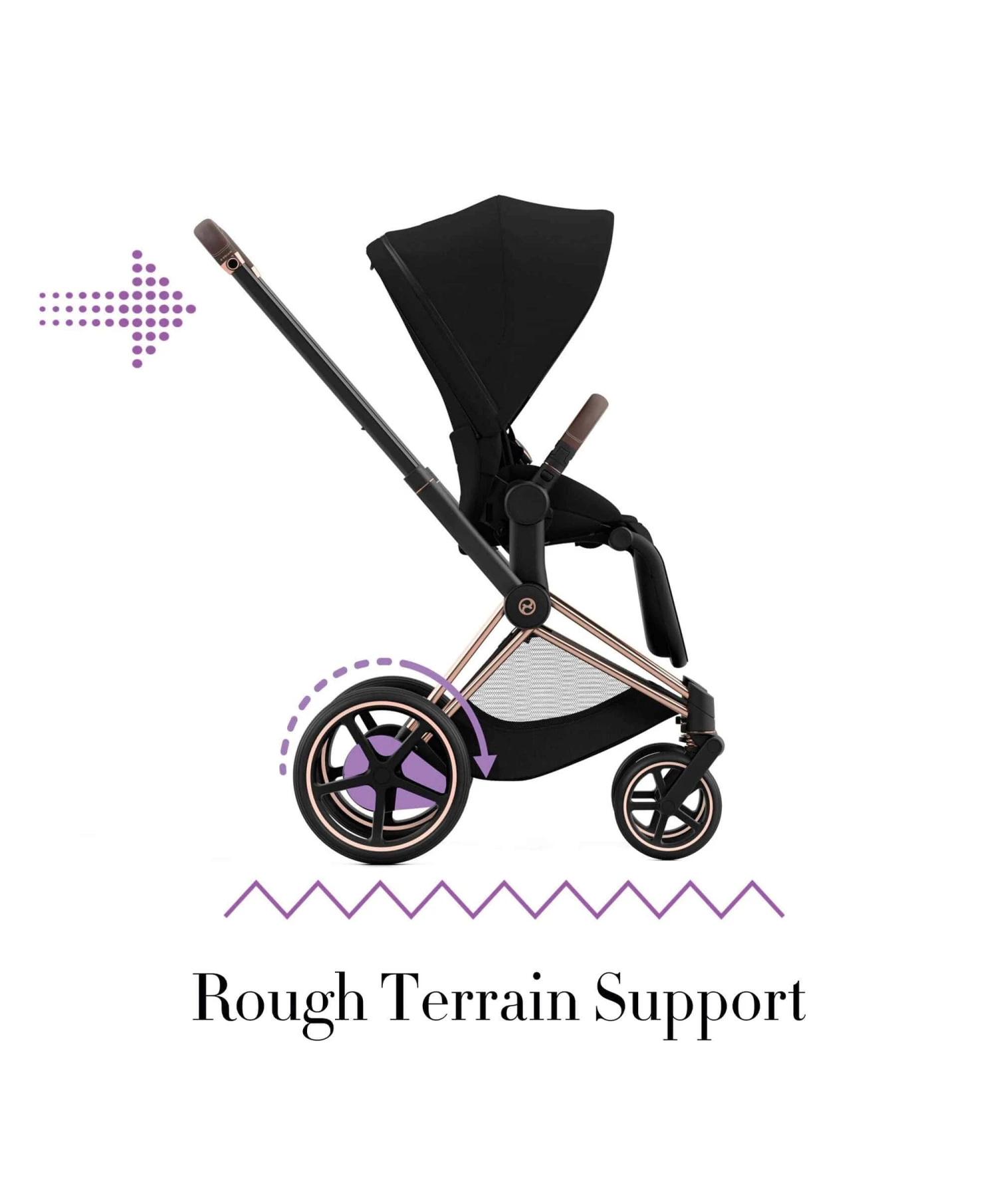 Mamas & Papas Cybex EPriam 3 Piece Complete Pushchair Bundle - Rose Gold / Sepia Black 14 Mamas & Papas Cybex EPriam 3 Piece Complete Pushchair Bundle - Rose Gold / Sepia Black - Image 12