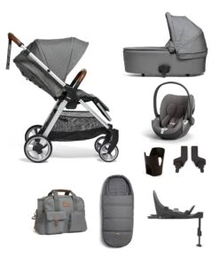 Mamas & Papas FlipXT2 8 Piece Complete Bundle With Cloud T Car Seat And Base - Fossil Grey