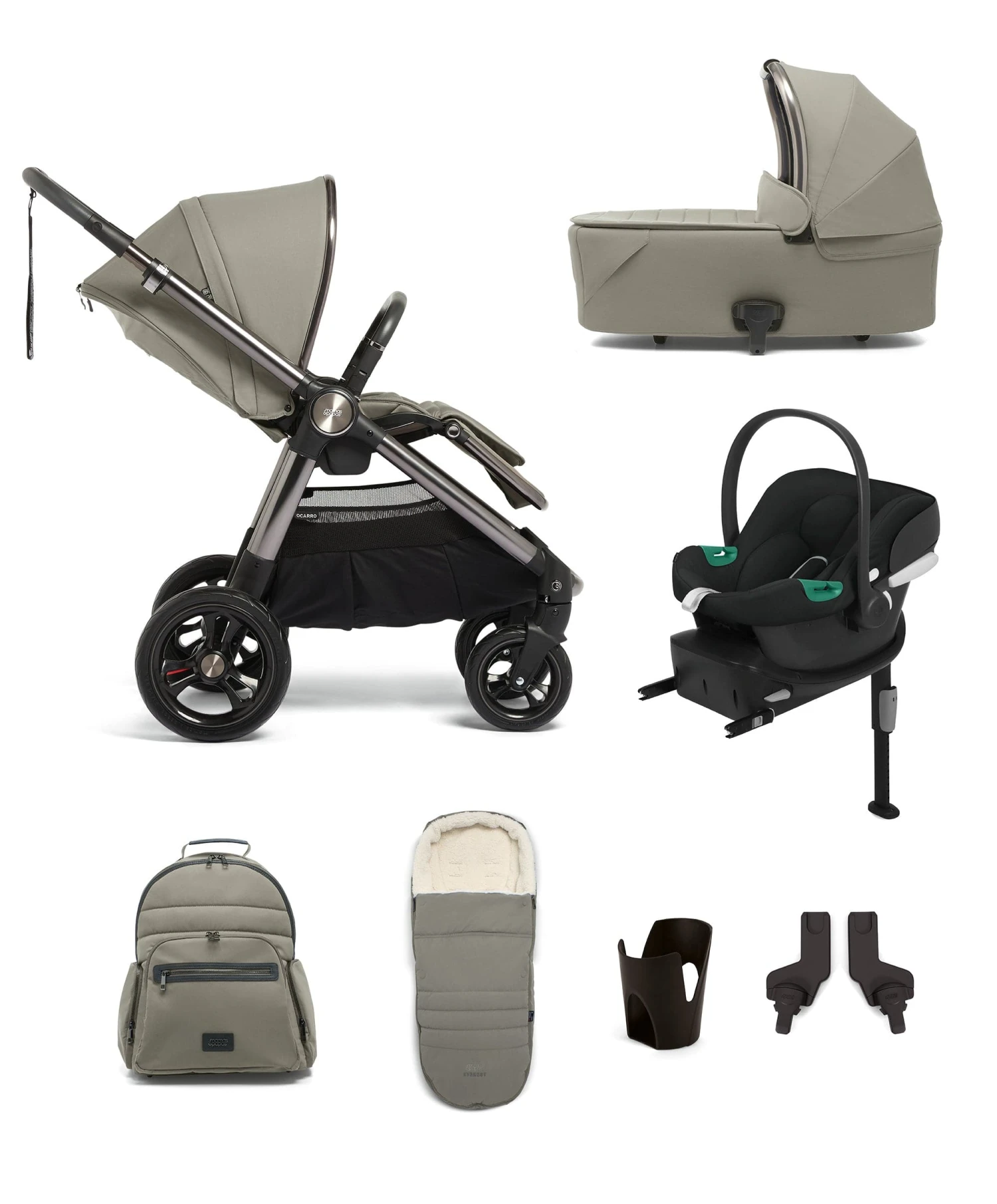 Mamas & Papas Ocarro 7 Piece Complete Bundle With Aton B2 Car Seat And Base In Everest 3 Mamas & Papas Ocarro 7 Piece Complete Bundle With Aton B2 Car Seat And Base In Everest