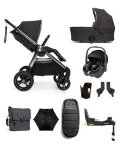Mamas & Papas Ocarro 9 Piece Complete Bundle Inc. Maxi-Cosi Pebble 360 Car Seat - Onyx