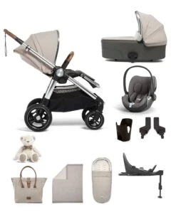 Mamas & Papas Ocarro Complete Pushchair Bundle With Cybex Cloud T Car Seat & Base (9 Pieces) - Heritage