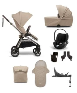 Mamas & Papas Strada Pushchair Bundle With Cloud T Car Seat & Base (8 Pieces) - Pebble
