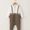 Mamas & Papas Mock Knit Romper - Dark Oatmeal 1 Mamas & Papas Mock Knit Romper - Dark Oatmeal -Baby Product mamas papas rompers mock knit romper dark oatmeal 50670386741589