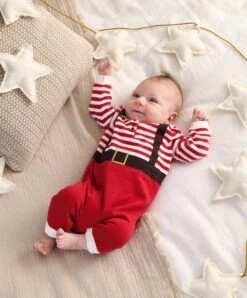 Mamas & Papas Santa Knitted Christmas Romper
