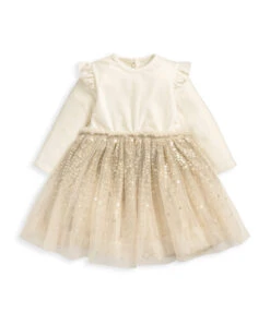 Mamas & Papas Sequin Ballerina Dress - Cream -Baby Product mamas papas sequin ballerina dress cream 50857294659925
