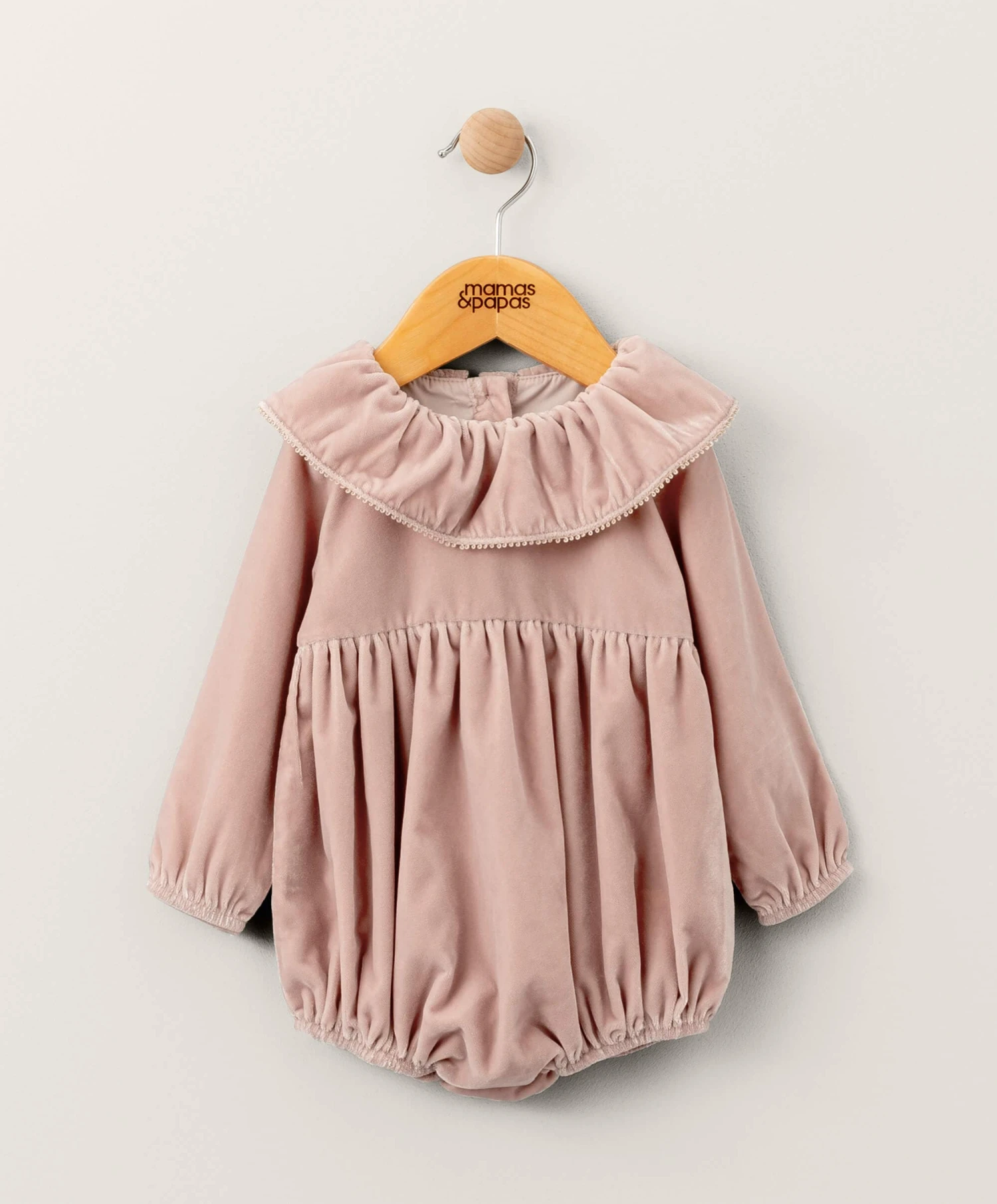Mamas & Papas Velvet Romper - Pink 6 Mamas & Papas Velvet Romper - Pink - Image 4