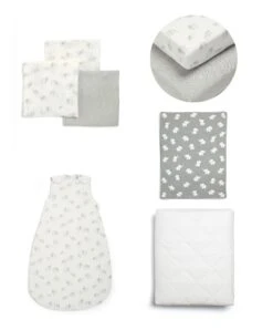 Mamas & Papas Welcome To The World Cotton Essentials 5 Piece Interior Bundle - Elephant