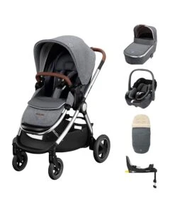 Maxi-Cosi Adorra² Luxe Pushchair Bundle With Pebble 360 (5 Pieces) - Twillic Grey